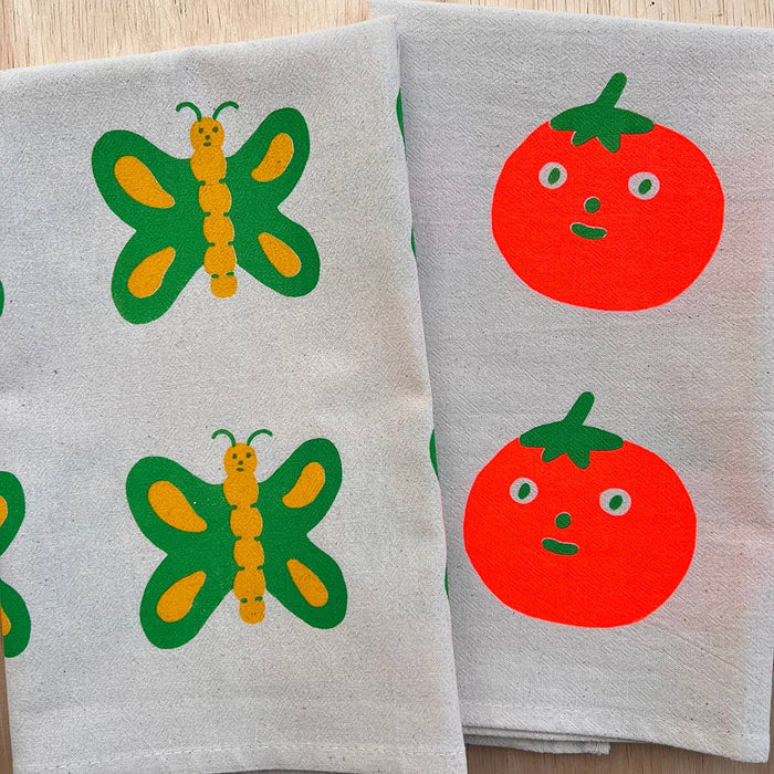 Tomato screenprinted tea towel