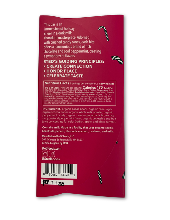 Sted Peppermint Candy Cane Chocolate Bar (Full Size)